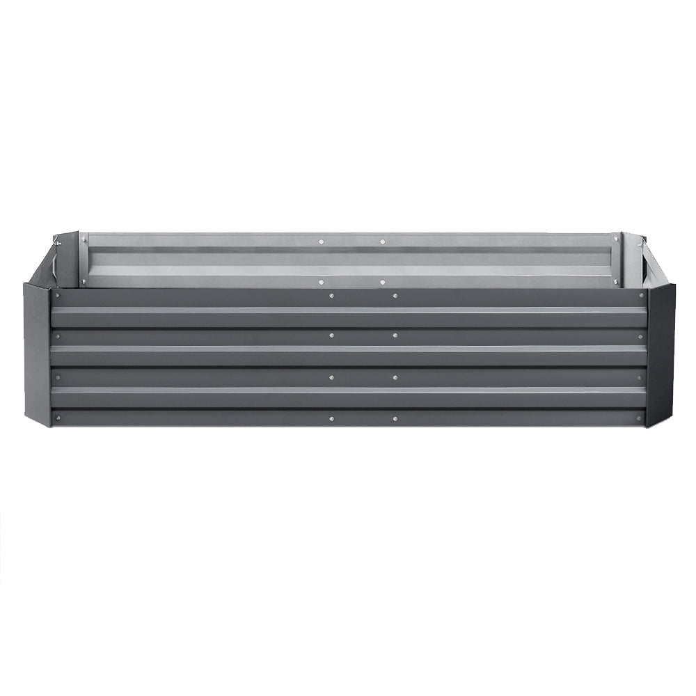 Green Fingers 150x90cm Raised Planter Box Galvanised Aluminium Grey (2 Pack)