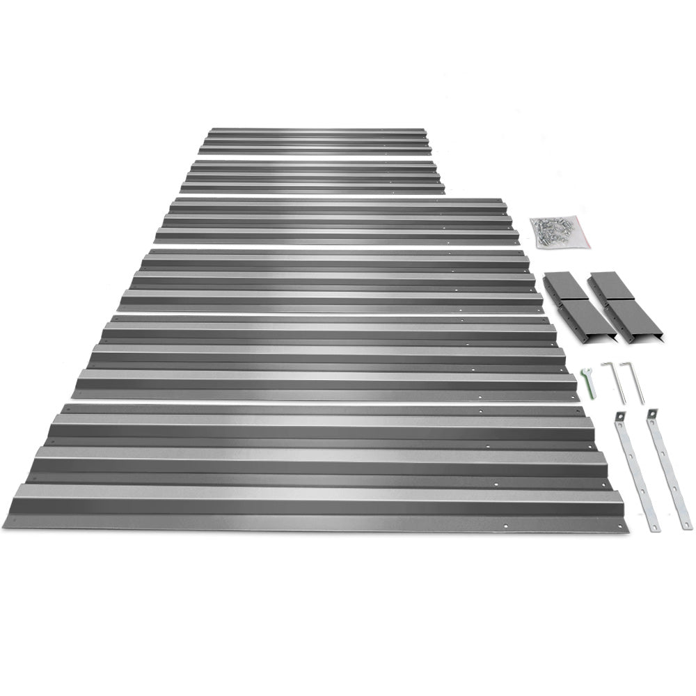 Green Fingers 150x90cm Raised Planter Box Galvanised Aluminium Grey (2 Pack)