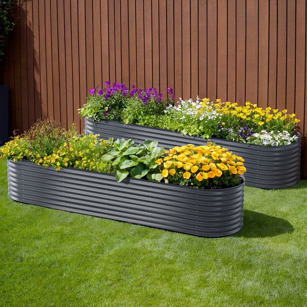 Green Fingers Raised Garden Bed Oval 320x80x56cm Planter Box