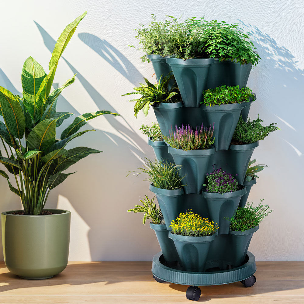 Greenfingers 5-Tier Vertical Garden Planter Stackable Dark Green
