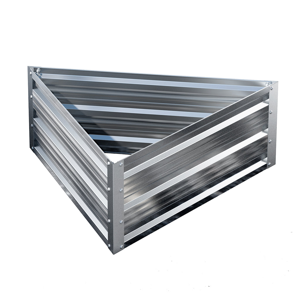 Green Fingers 86x86x30cm Galvanised Raised Garden Bed Planter Box Grey