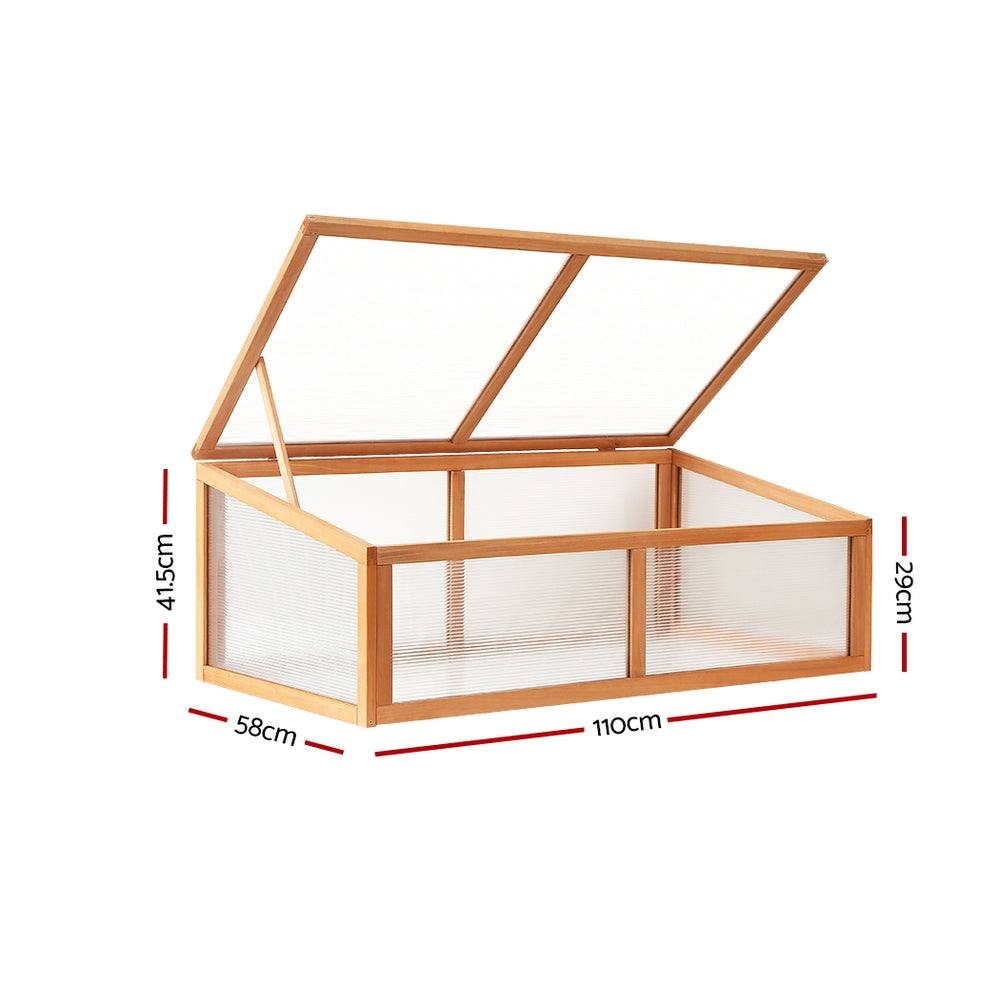 Greenfingers Wooden Raised Planter Box 110x58x42cm Brown