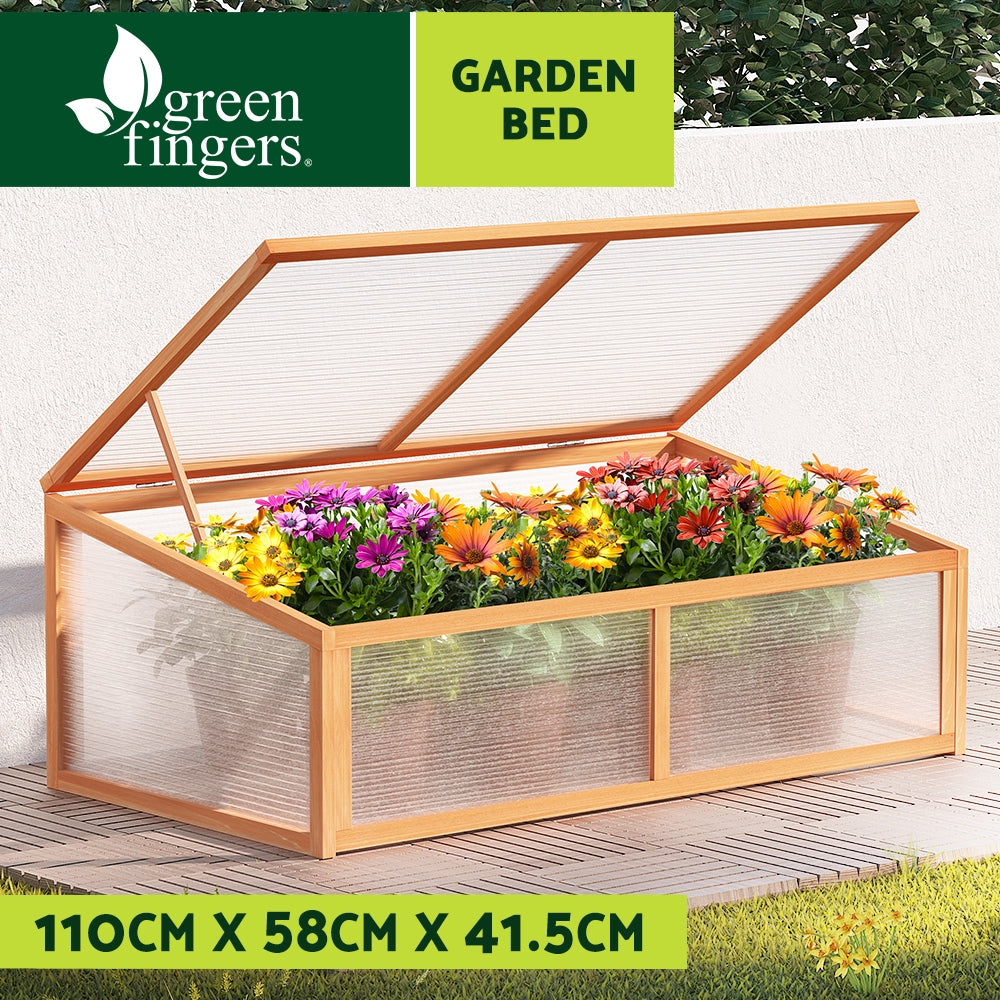 Greenfingers Wooden Raised Planter Box 110x58x42cm Brown