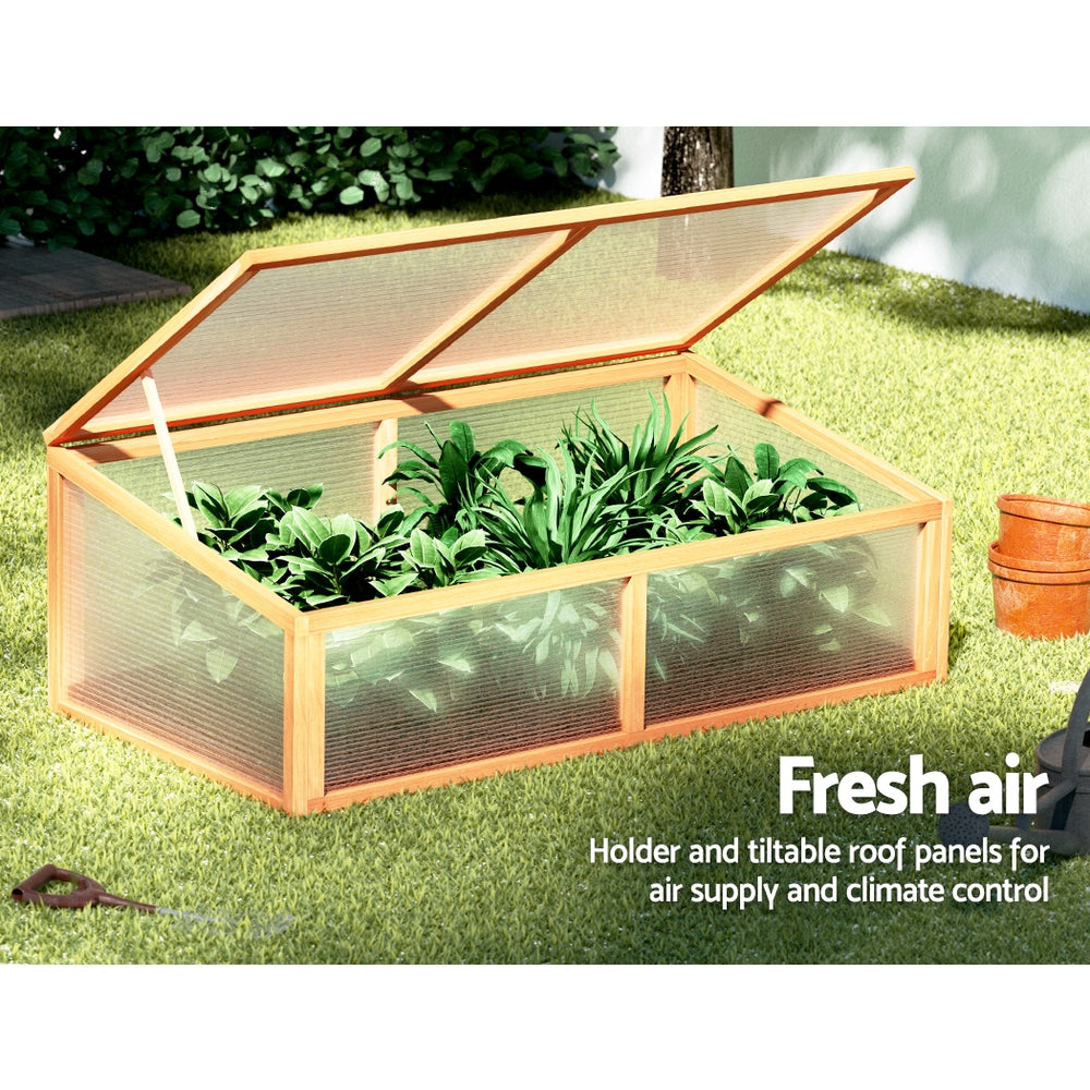 Greenfingers Wooden Raised Planter Box 110x58x42cm Brown
