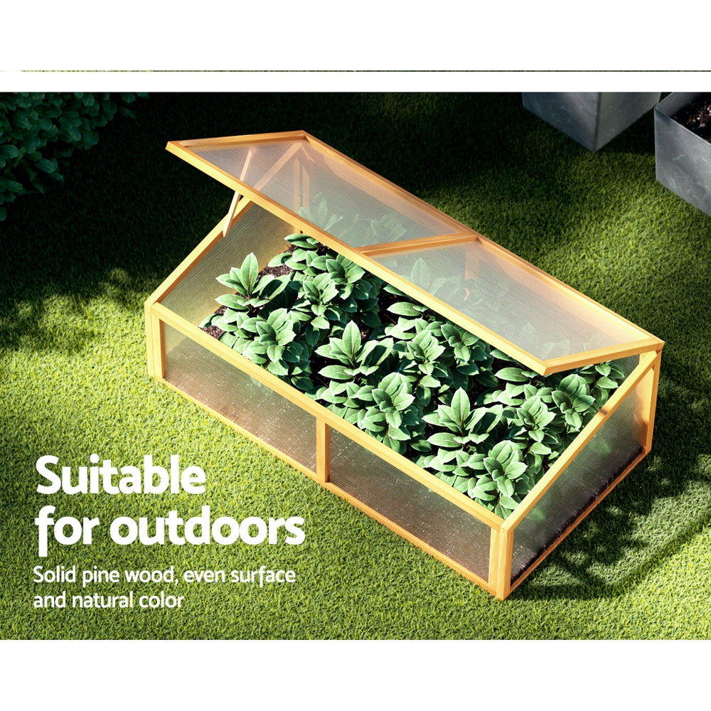 Greenfingers Wooden Raised Planter Box 110x58x42cm Brown