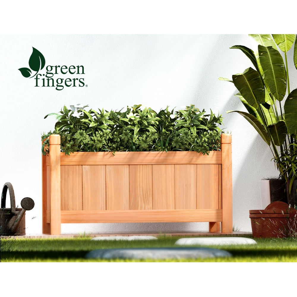 Greenfingers Wooden Planter Box 60x30x33cm Raised Garden Bed Brown