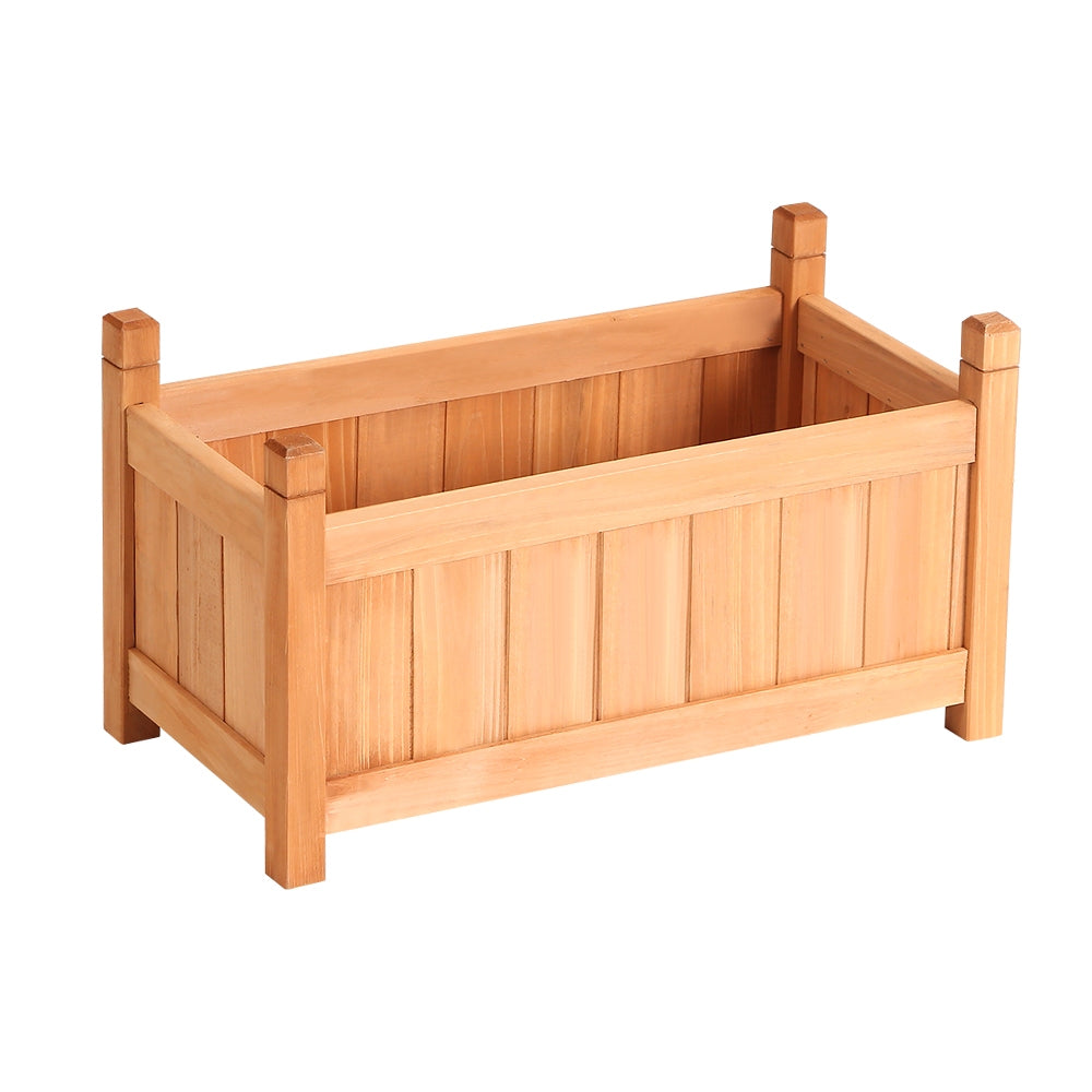 Greenfingers Wooden Planter Box 60x30x33cm Raised Garden Bed Brown