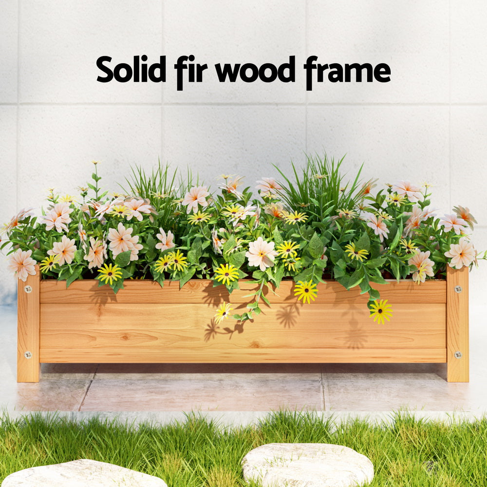 Green Fingers 65x33x16cm Wooden Raised Planter Box Natural