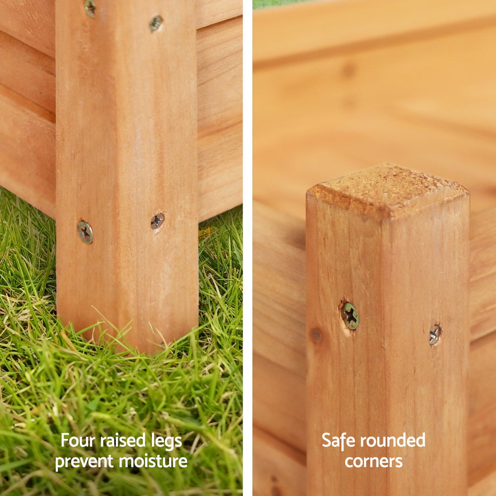 Green Fingers 65x33x16cm Wooden Raised Planter Box Natural