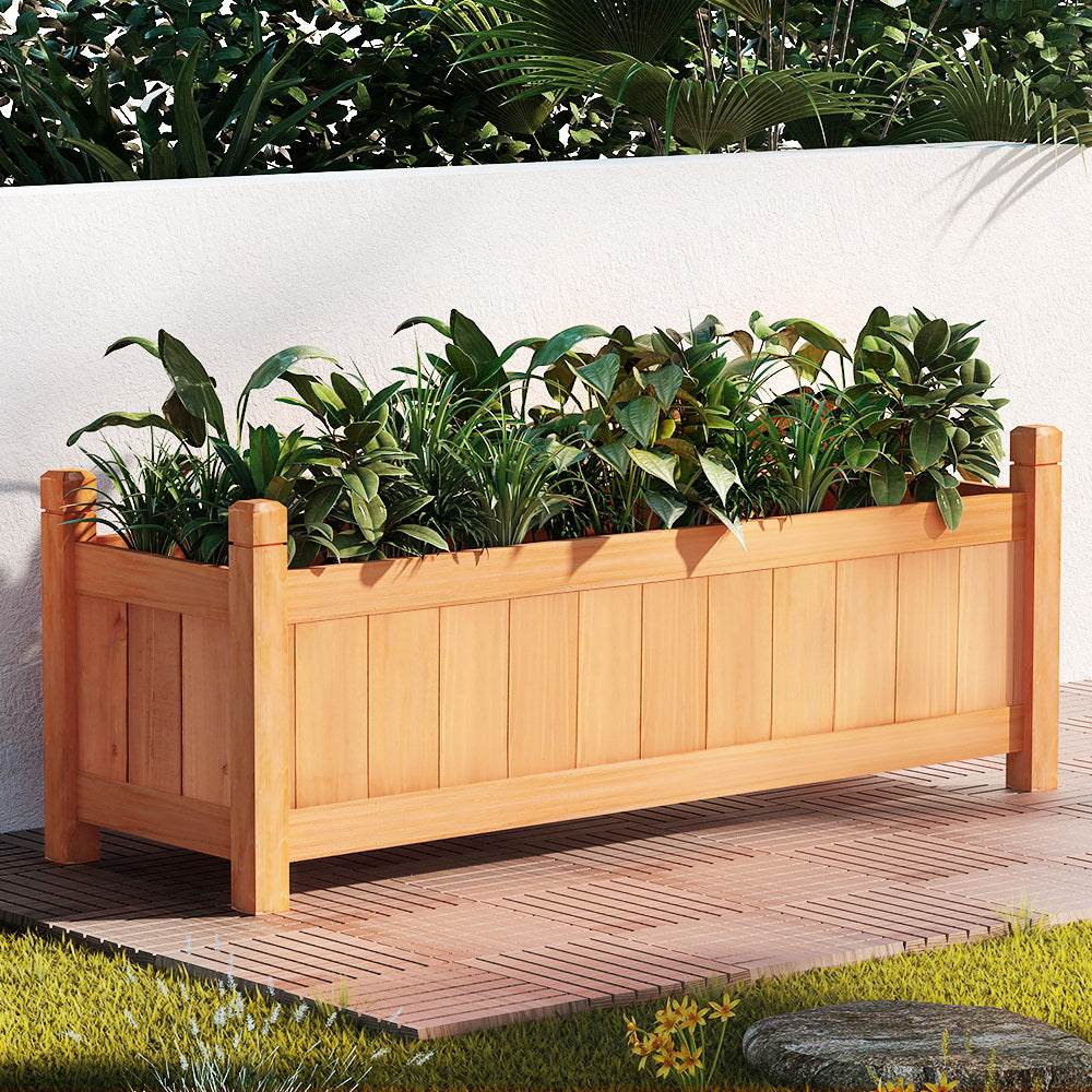 Green Fingers Wooden Garden Bed 90x30x33cm Raised Planter Box
