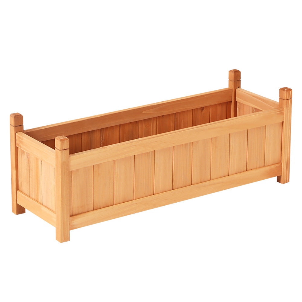 Greenfingers Wooden Planter Box Raised Garden Bed 90x30x33cm Brown