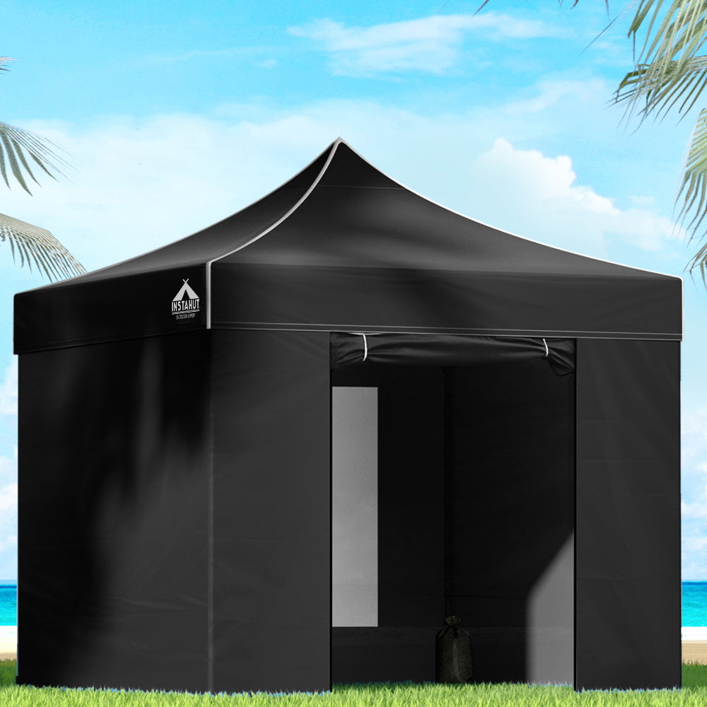 Instahut 3x3m Pop-Up Gazebo Marquee Tent Black