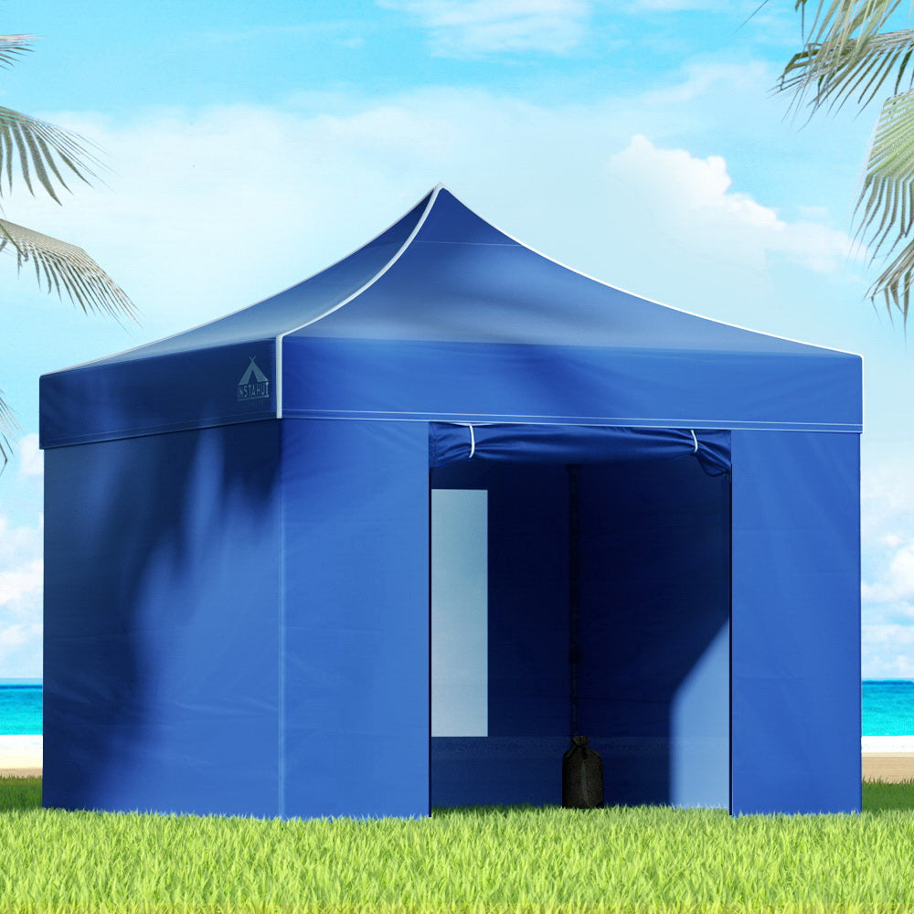 Instahut 3x3 Pop Up Gazebo Marquee Folding Tent Blue