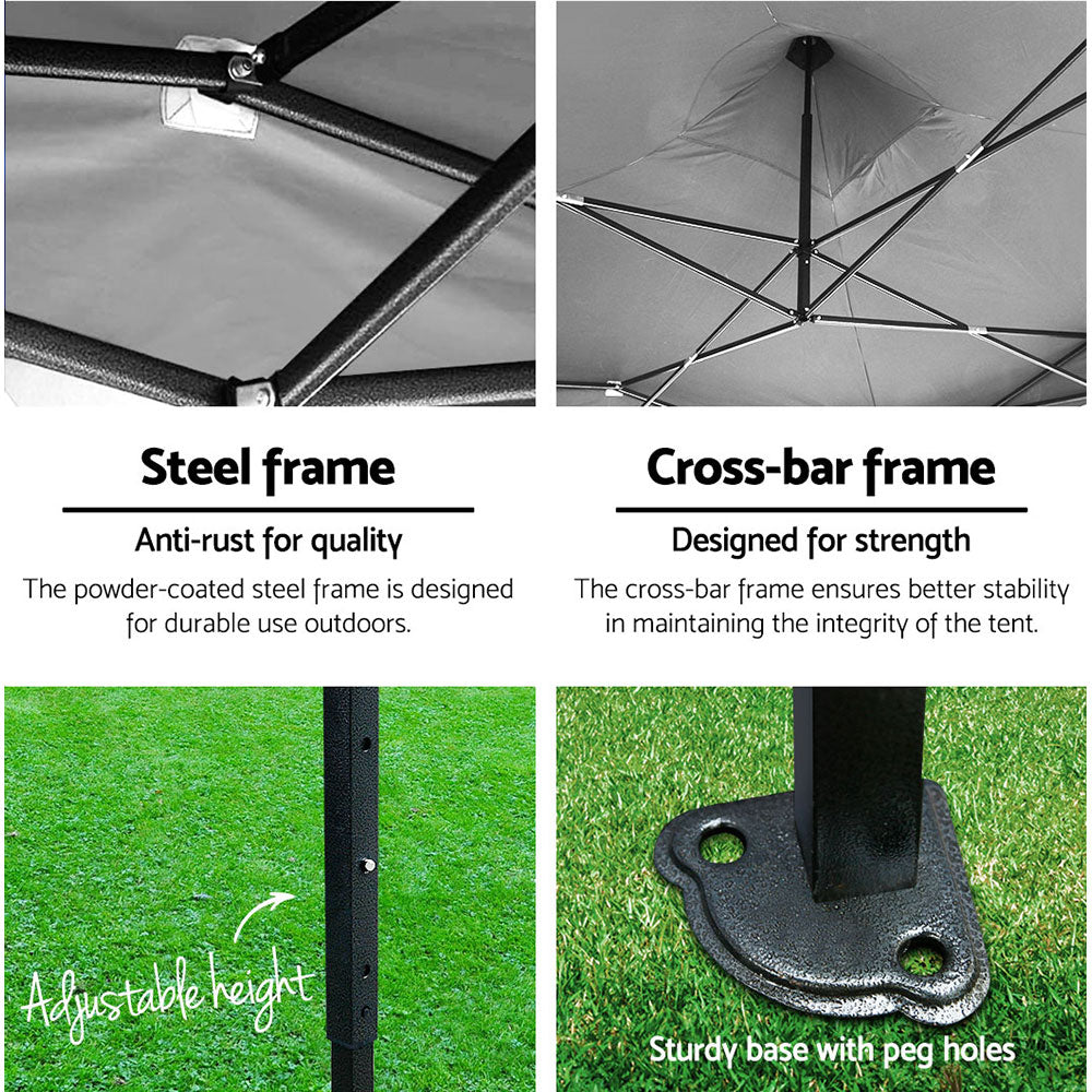 Instahut 3x3m Pop Up Gazebo 500D Oxford Blue