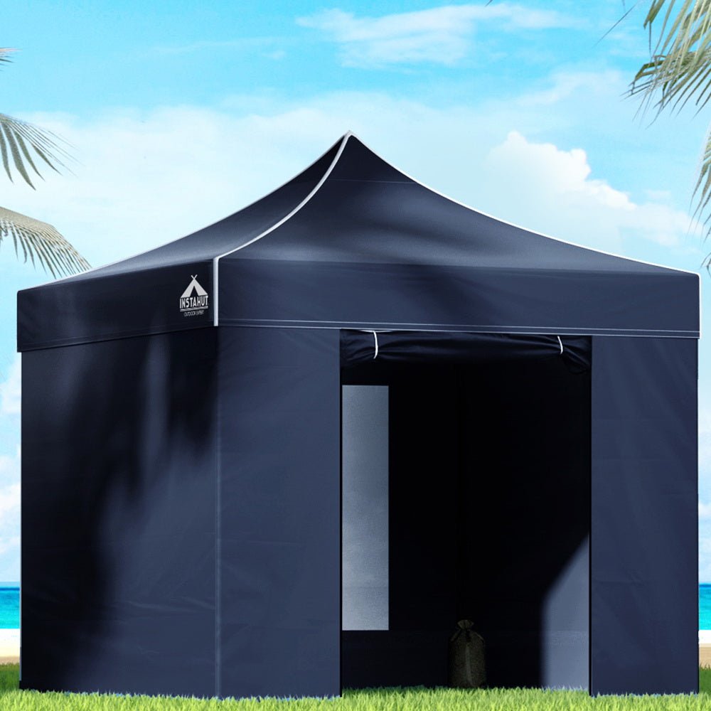 Instahut 3x3 Pop Up Gazebo Folding Marquee Navy