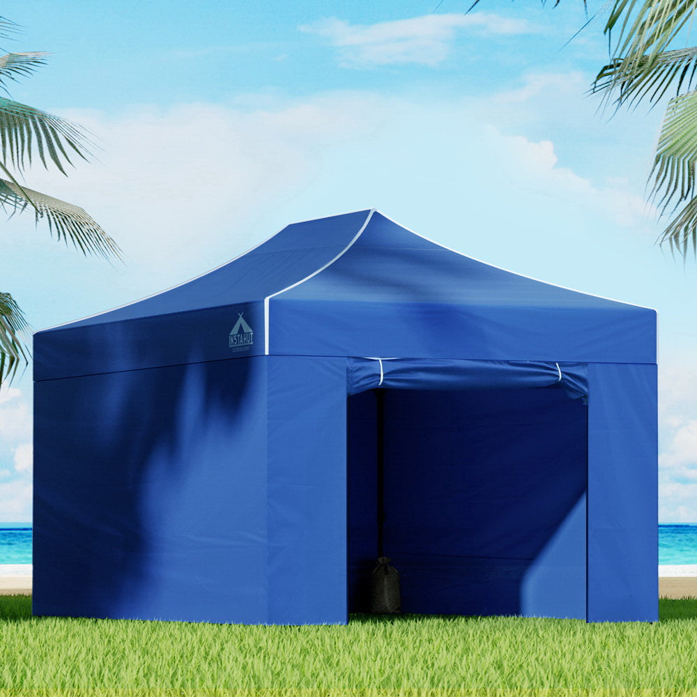 Instahut 3x4.5m Pop Up Gazebo Marquee Tent Blue