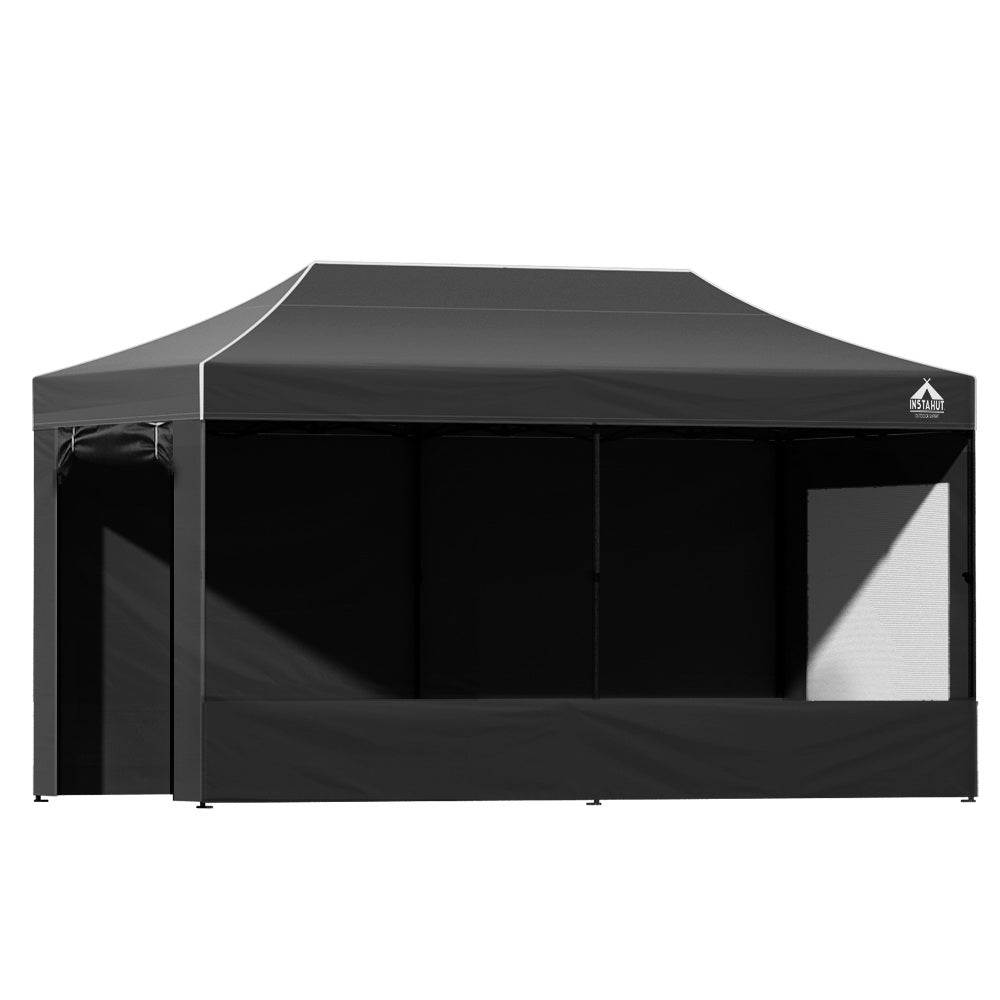 Instahut 3x6 Pop-Up Gazebo Marquee Tent Black