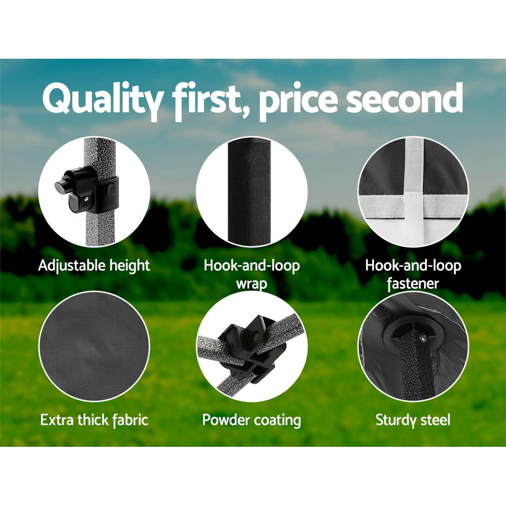 Instahut 3x6 Pop-Up Gazebo Marquee Tent Black