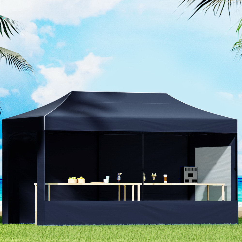 Instahut Pop Up Gazebo 3x6 Folding Marquee Navy