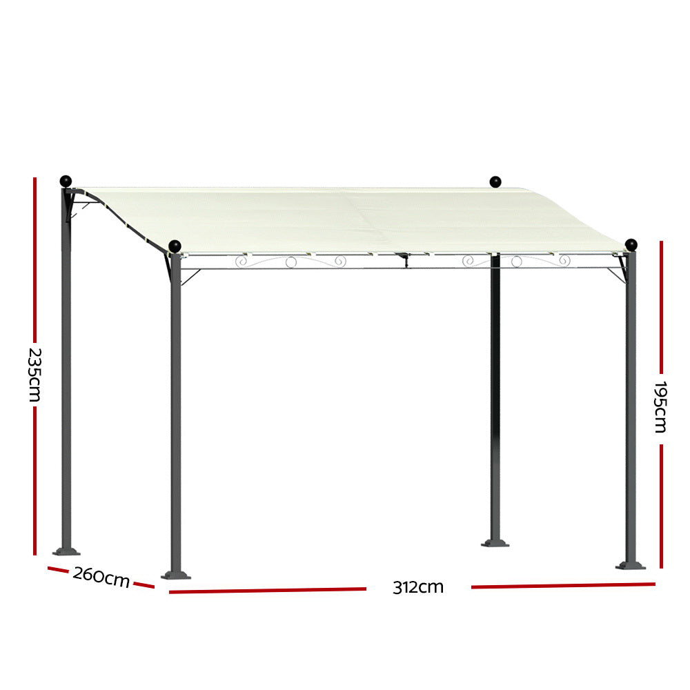 Instahut 3m Gazebo Marquee Iron Art Canopy Beige