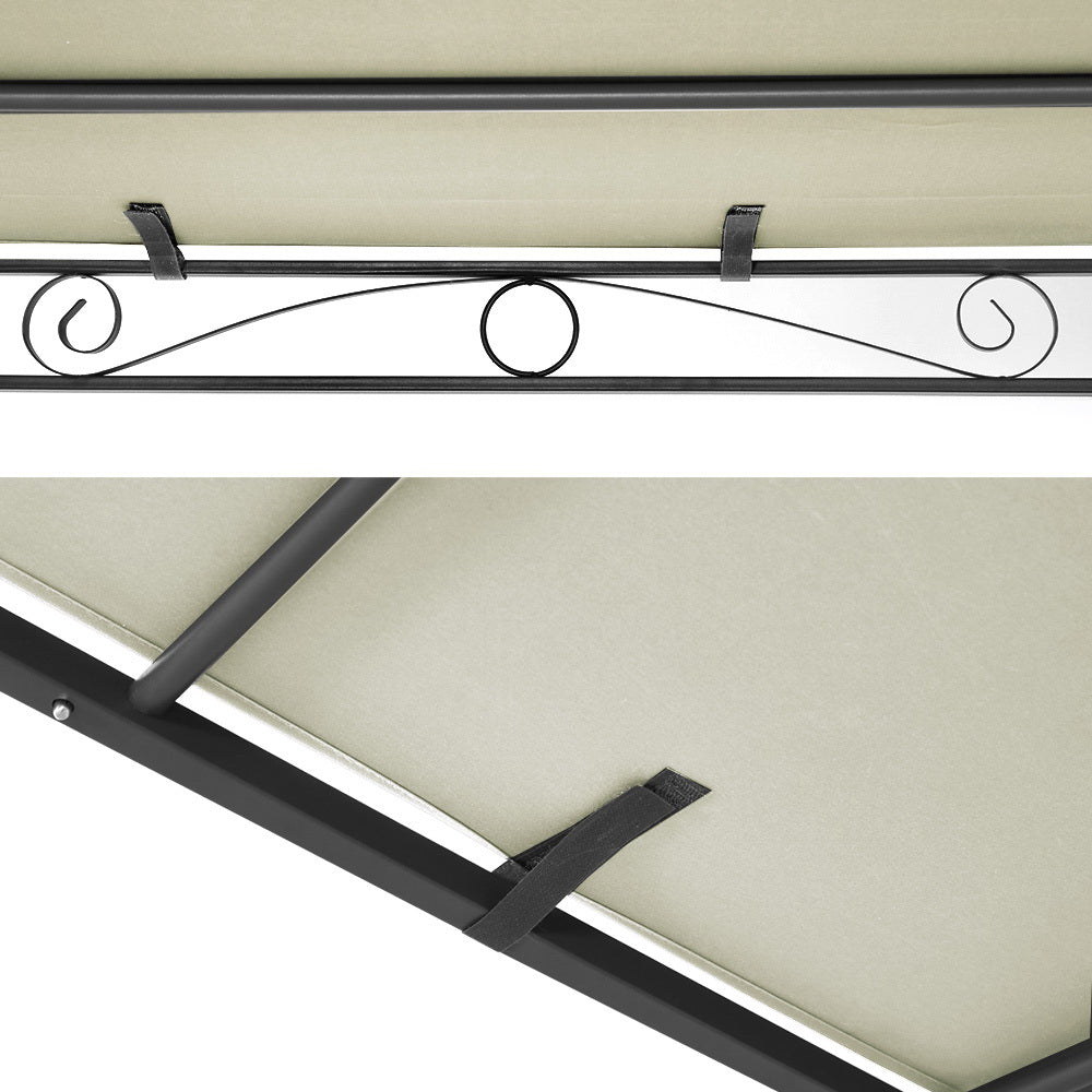 Instahut 3m Gazebo Marquee Iron Art Canopy Beige