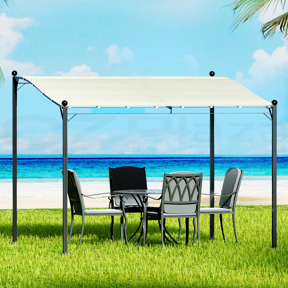 Iron Art Gazebo Marquee 3m Outdoor Wedding Tent Beige