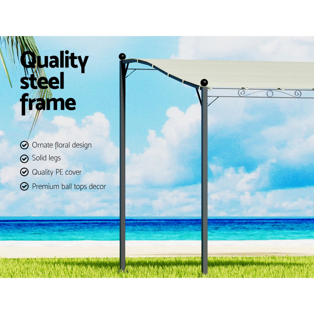 Instahut 3m Gazebo Marquee Iron Art Canopy Beige