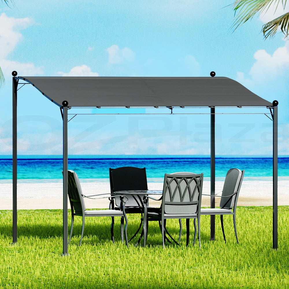 Instahut 3m Iron Art Gazebo Marquee Outdoor Event Tent Grey