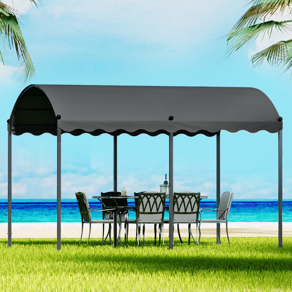 Instahut Gazebo 4x3m Grey Outdoor Marquee Party Tent