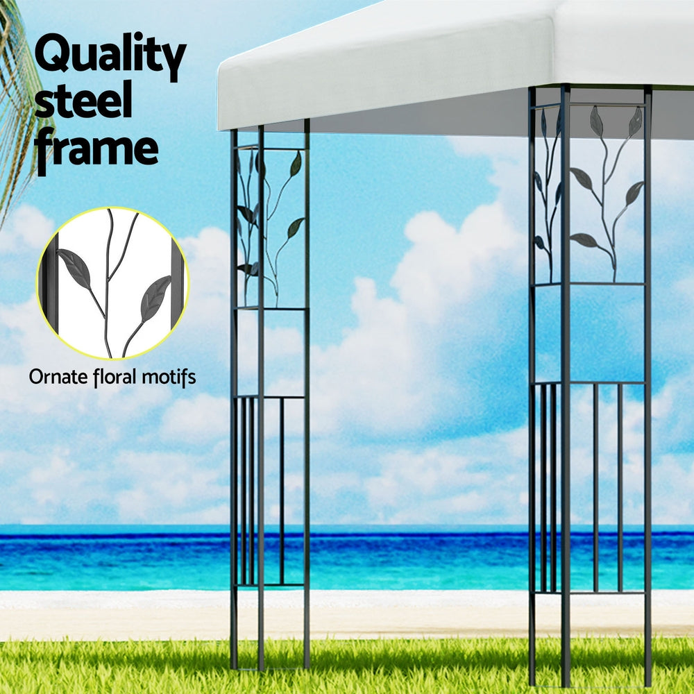 Instahut 3x3m Iron Art Gazebo Wedding Party Tent White