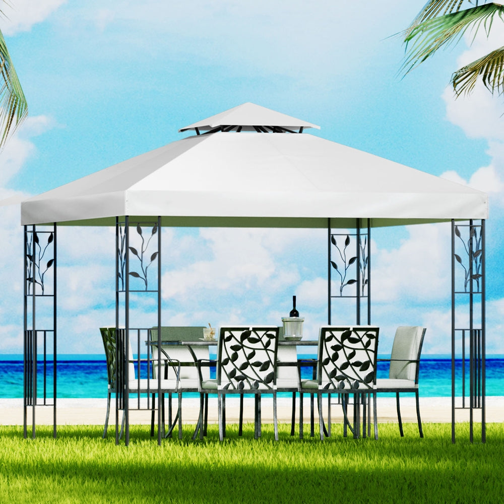 Iron Art Gazebo 3x3m Marquee Outdoor Party Tent White