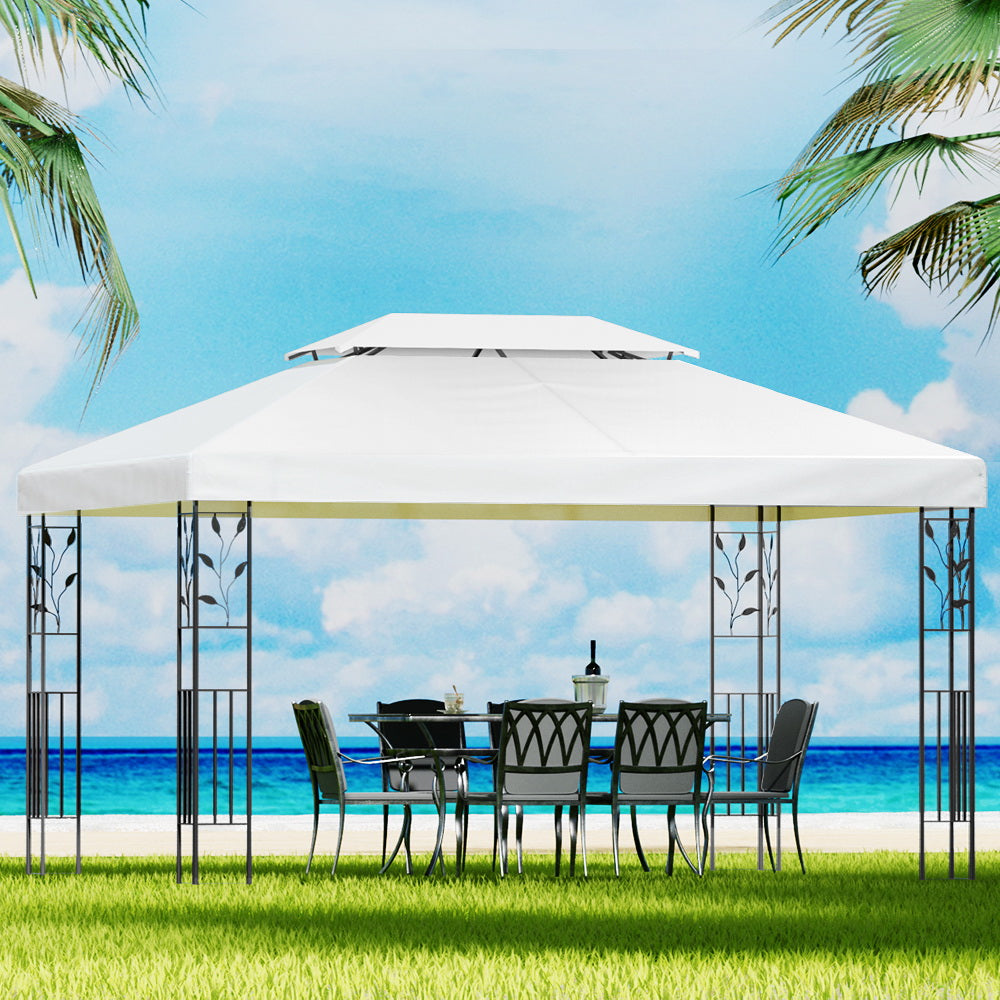 Iron Art Gazebo 4x3m Outdoor Marquee Wedding Party Tent White