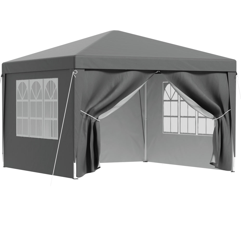 Instahut 3x3 Pop Up Gazebo Marquee Folding Tent Wedding Canopy Gray