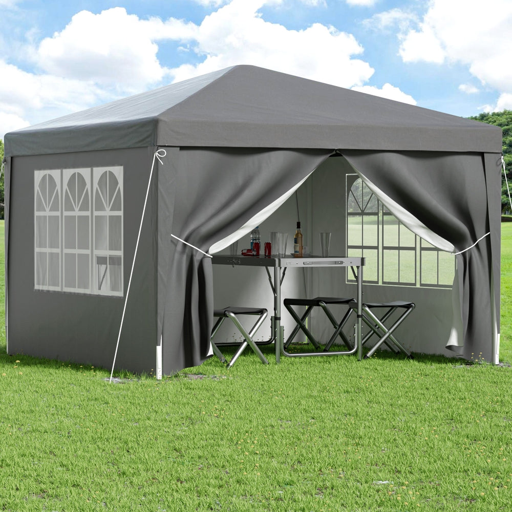 Instahut 3x3m Pop Up Gazebo Folding Tent Grey