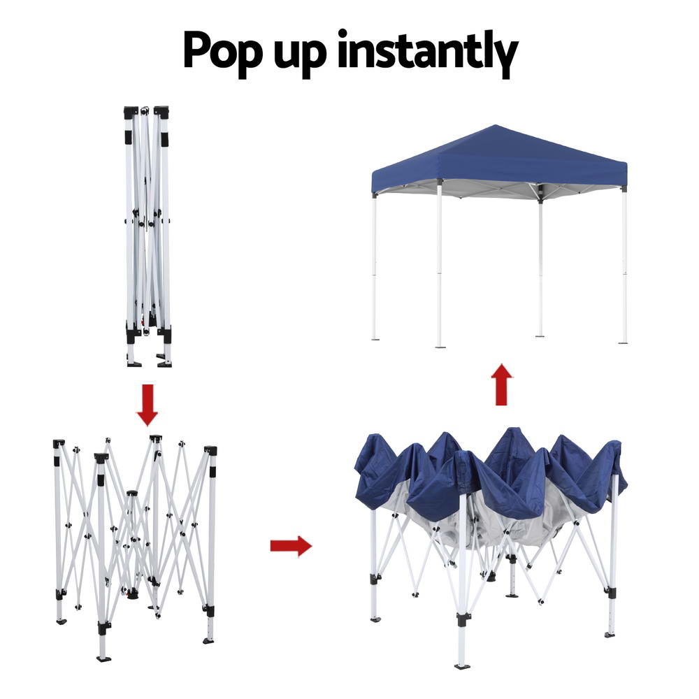Instahut 2x2m Outdoor Gazebo Marquee Blue with Base Pods