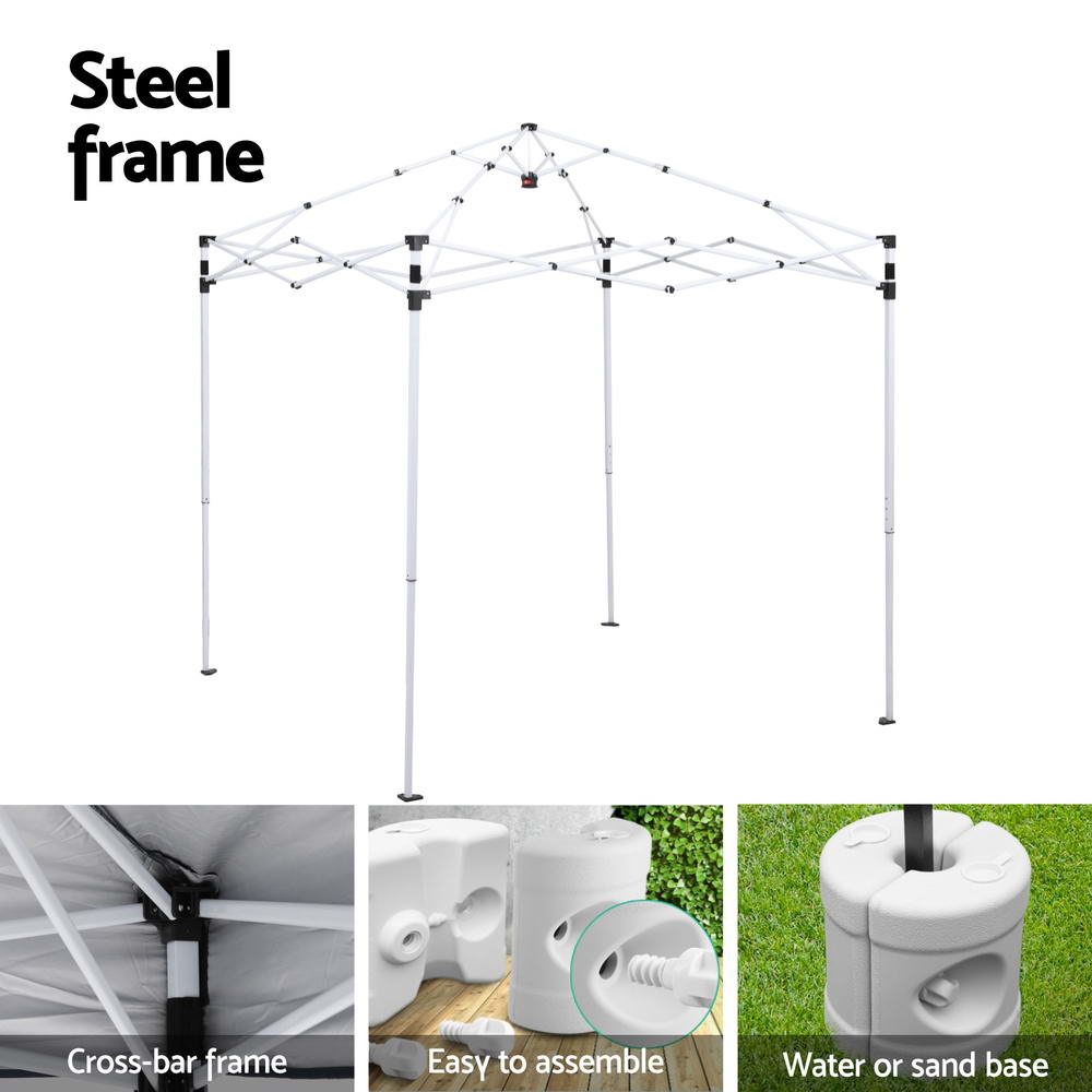 Instahut 2x2m Outdoor Gazebo Marquee Blue with Base Pods