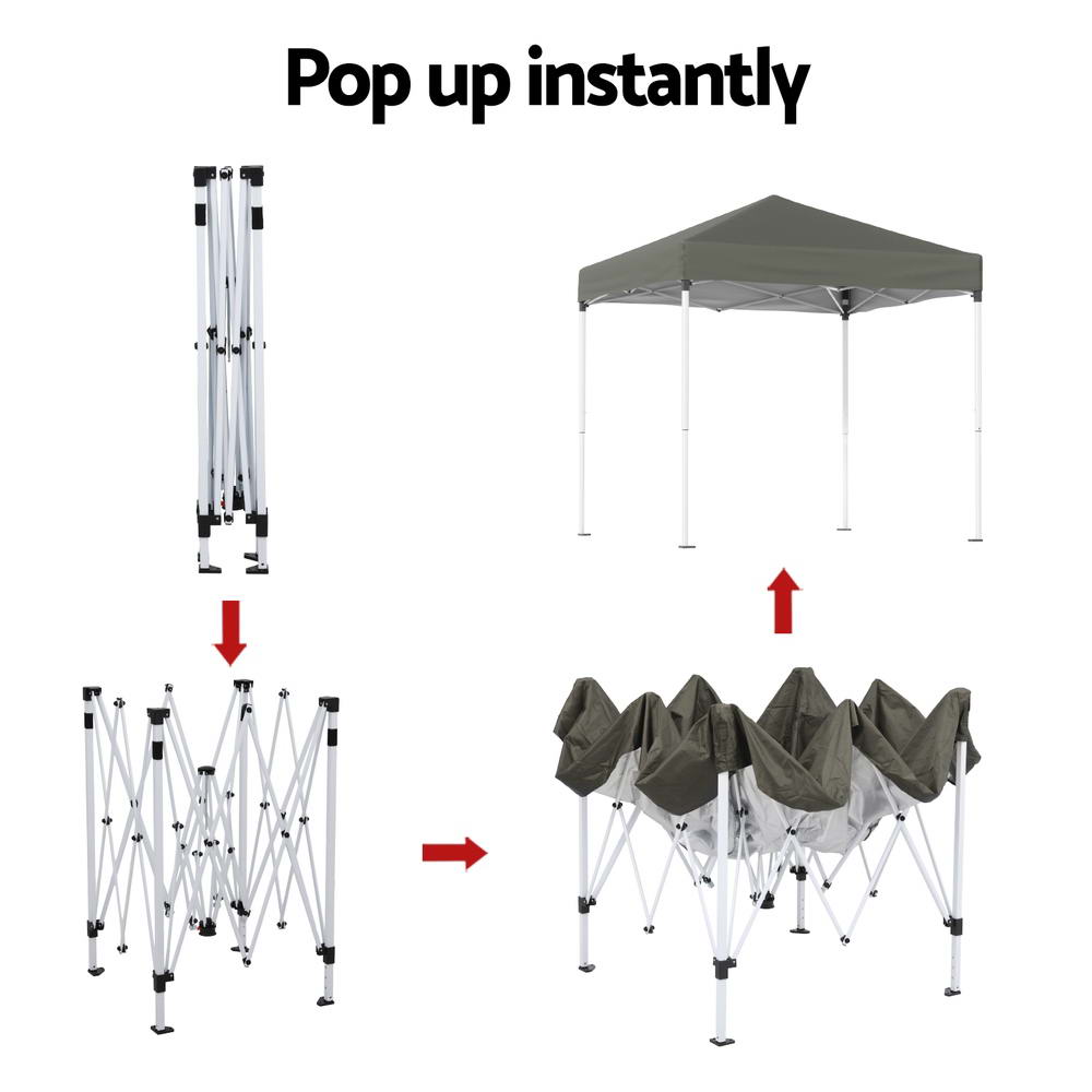 Instahut 2x2m Gazebo Outdoor Patio Marquee Shade Grey