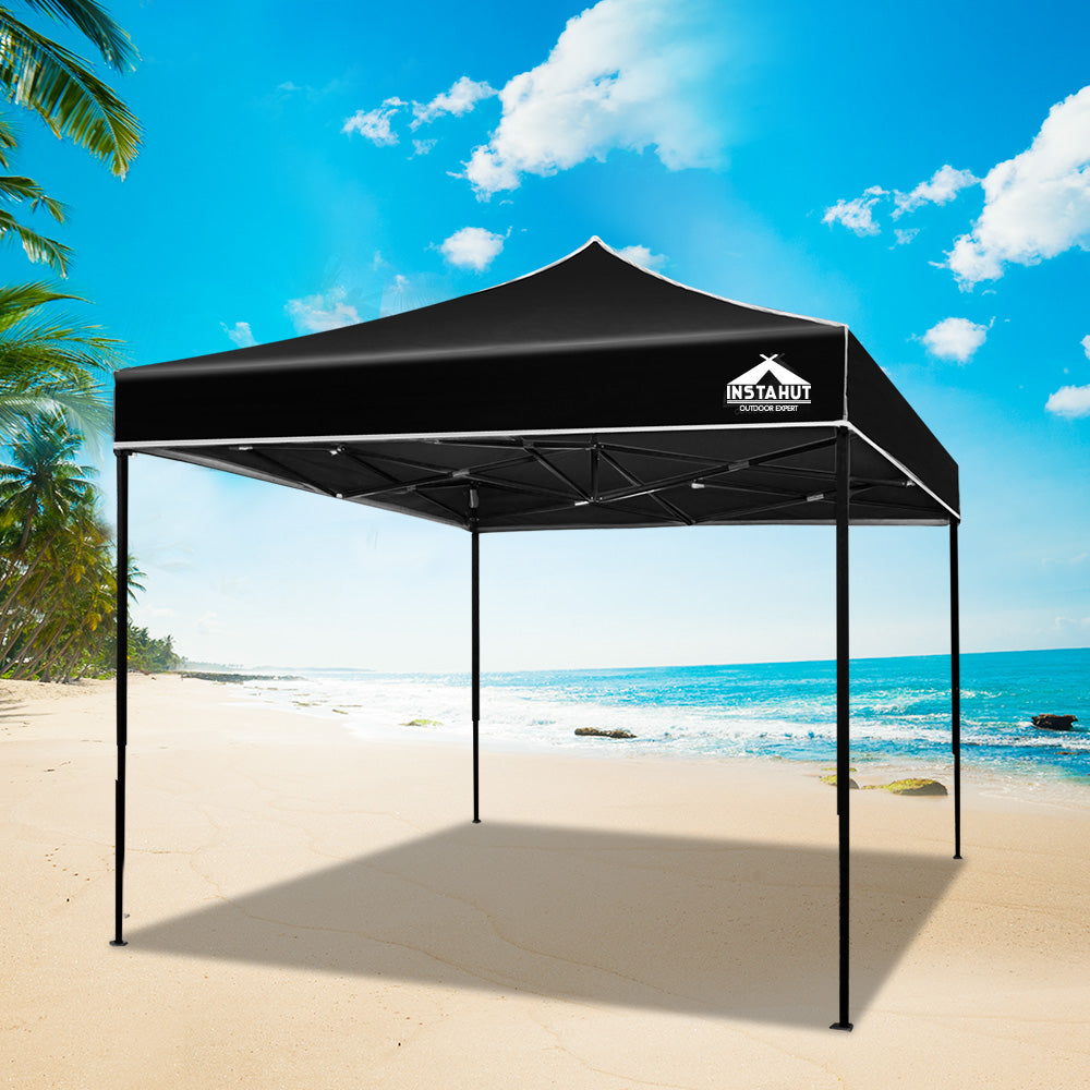 Instahut 3x3m Pop Up Gazebo Folding Tent Black