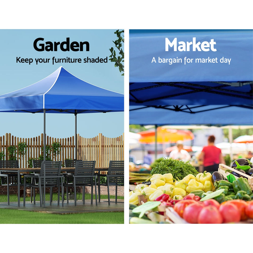 Instahut 3x3 Pop Up Gazebo 500D Oxford Blue