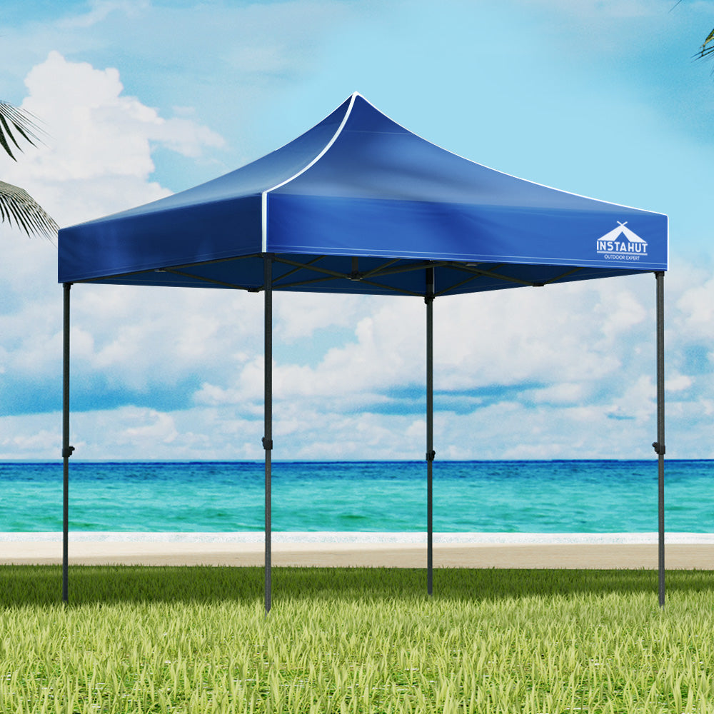 Instahut 3x3m Pop Up Gazebo Marquee Blue with Base Pods