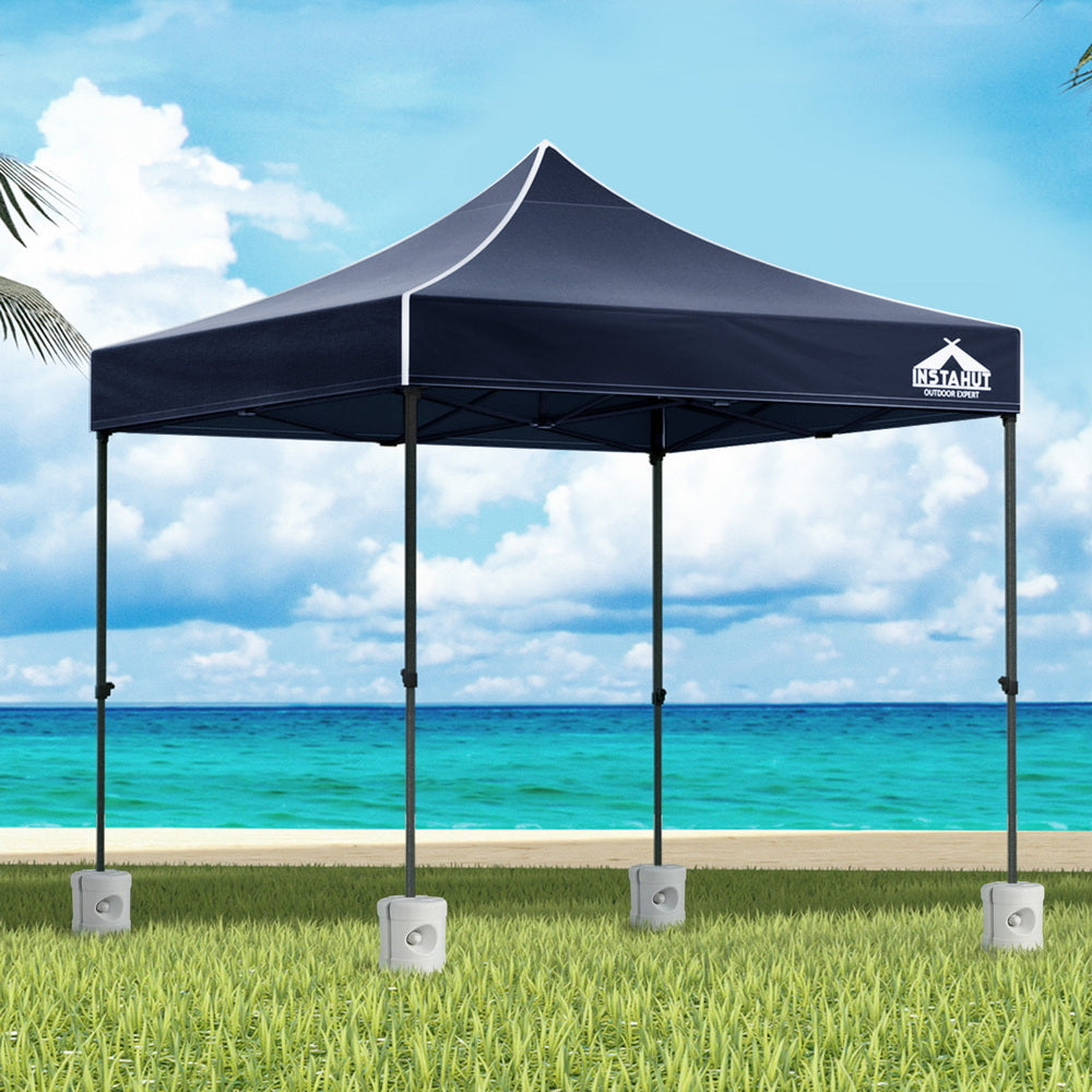 Instahut Pop Up Gazebo 3x3 Navy Folding Outdoor Shade Canopy