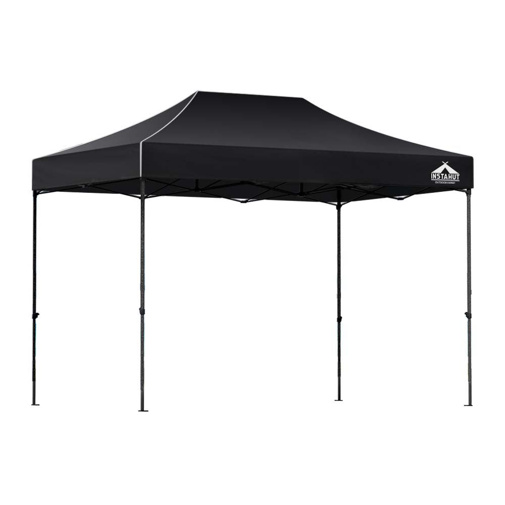 Instahut 3x4.5 Pop Up Gazebo Marquee 500D Wedding Tent Black