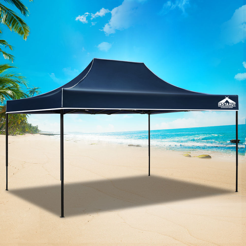 Instahut 3x4.5m Pop Up Gazebo Folding Tent 500D Oxford Navy
