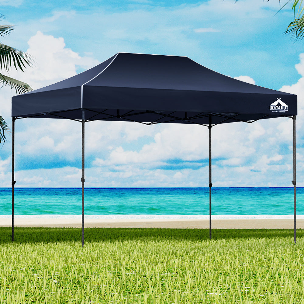 Instahut Pop Up Gazebo 3x4.5m Folding Marquee Tent Navy