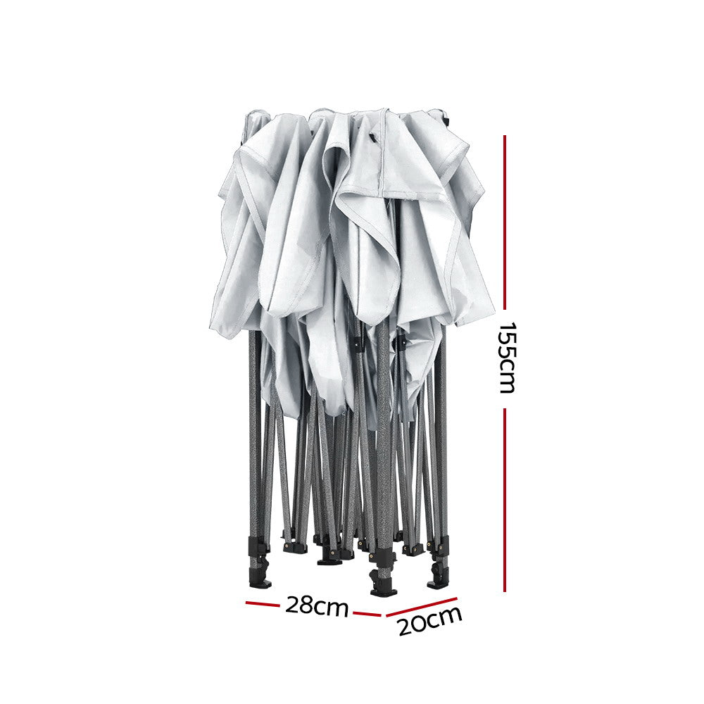 Instahut 3x4.5m Pop Up Gazebo Marquee White with Base Pods