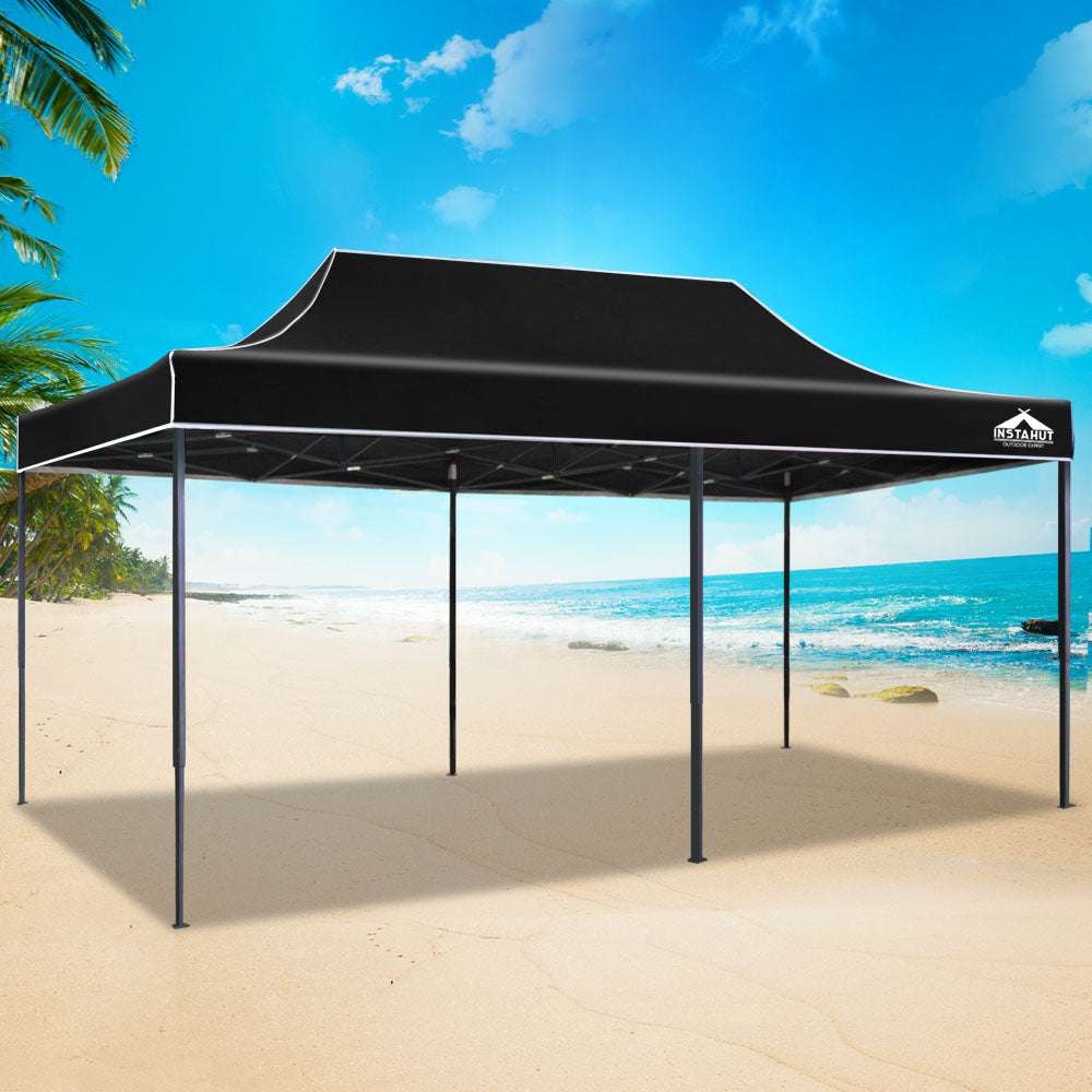 Instahut 3x6 Pop Up Gazebo Marquee 500D Black
