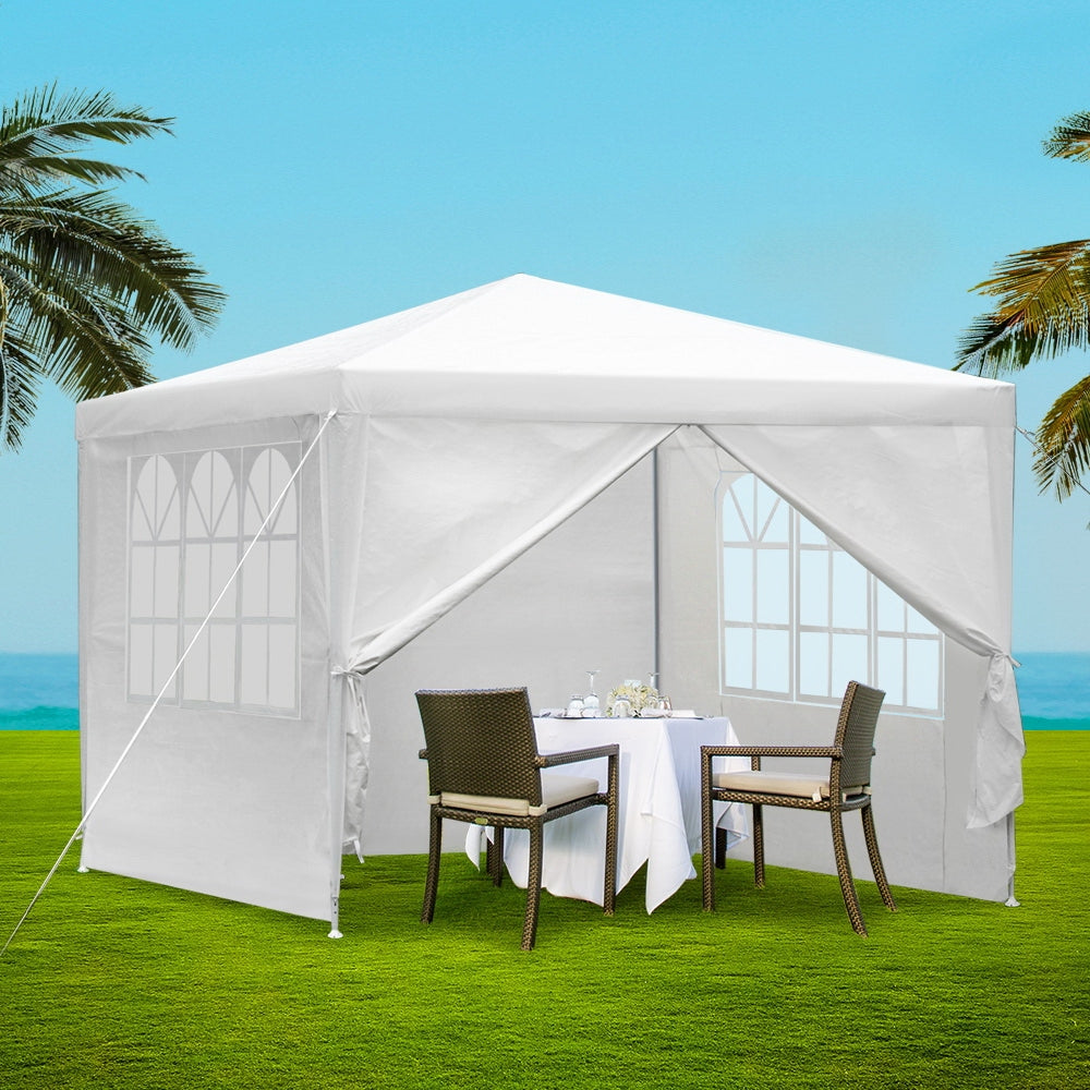 Instahut 3x3m Gazebo Marquee Party Tent with Side Walls, White