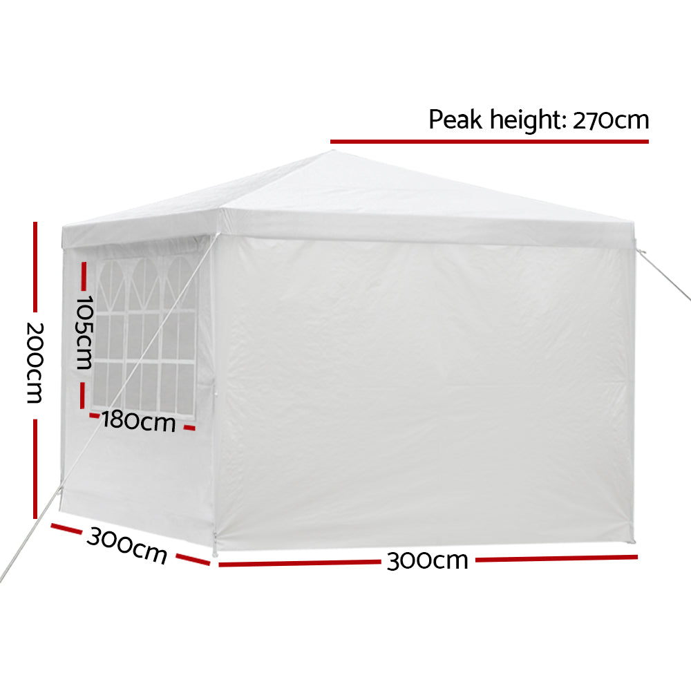 Instahut 3x3m Gazebo Marquee Wedding Party Tent White