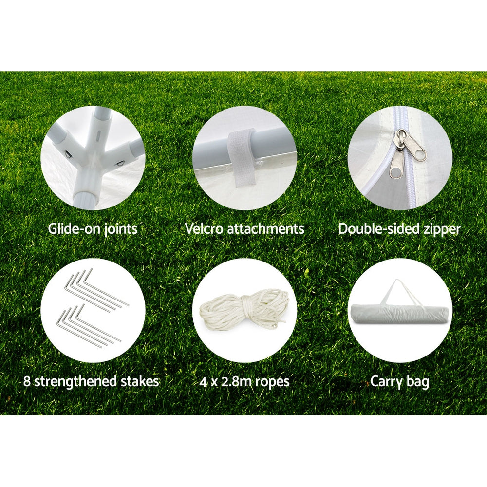 Instahut 3x3m Gazebo Marquee Wedding Party Tent White