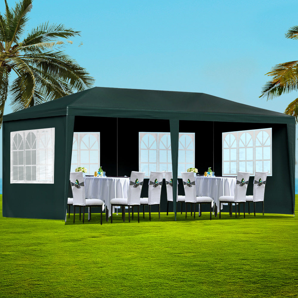 Instahut 3x6m Gazebo Marquee Wedding Party Tent Green